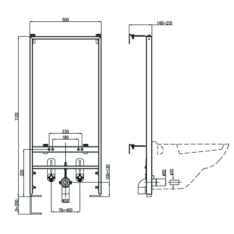 in wall cistern frame